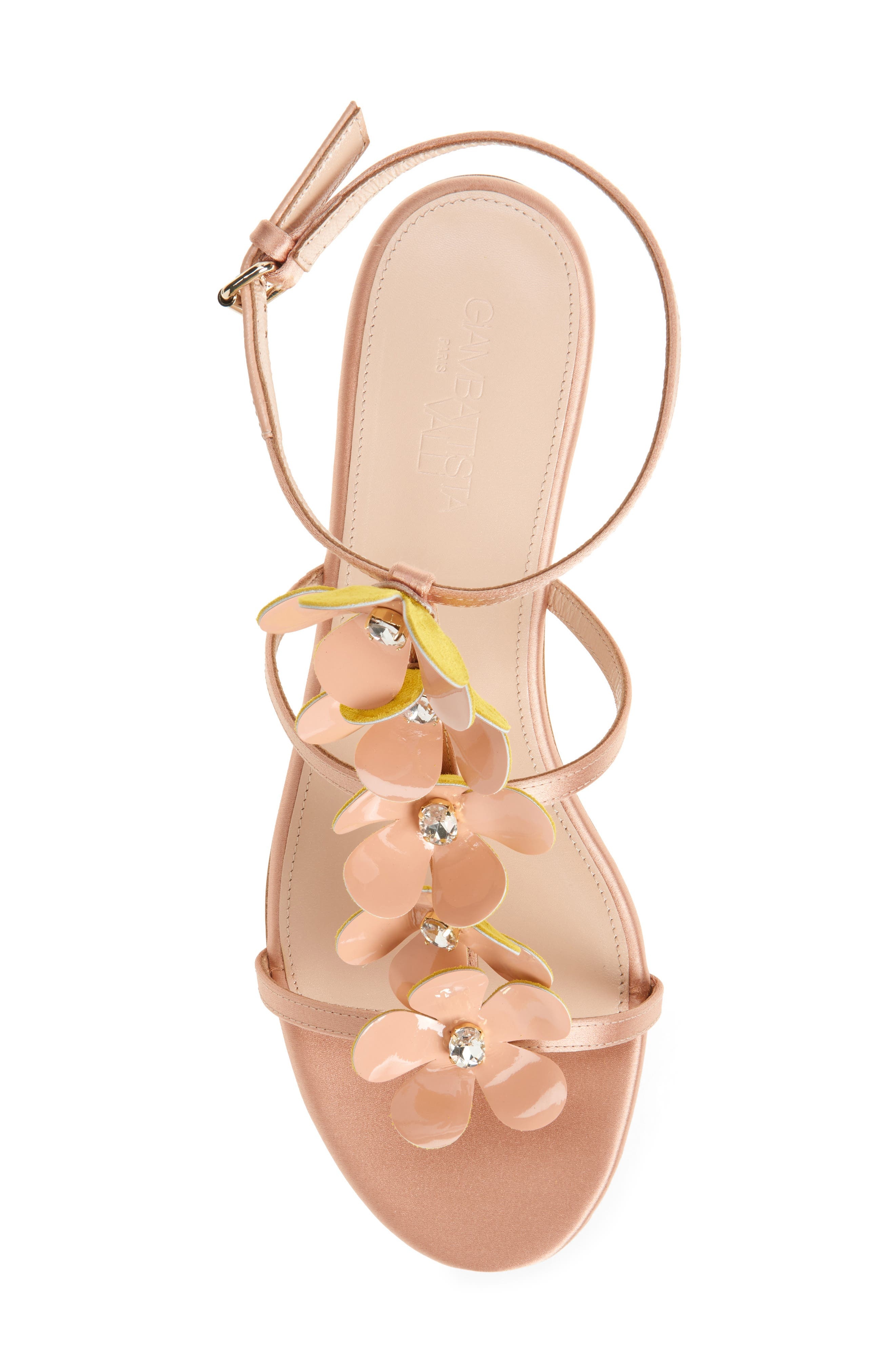 Giambattista Valli Flower Ankle Strap Sandal in Beige at Nordstrom - 5