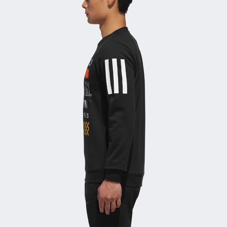 adidas neo Athleisure Casual Sports Knit Round Neck Pullover Black DX0043 - 5