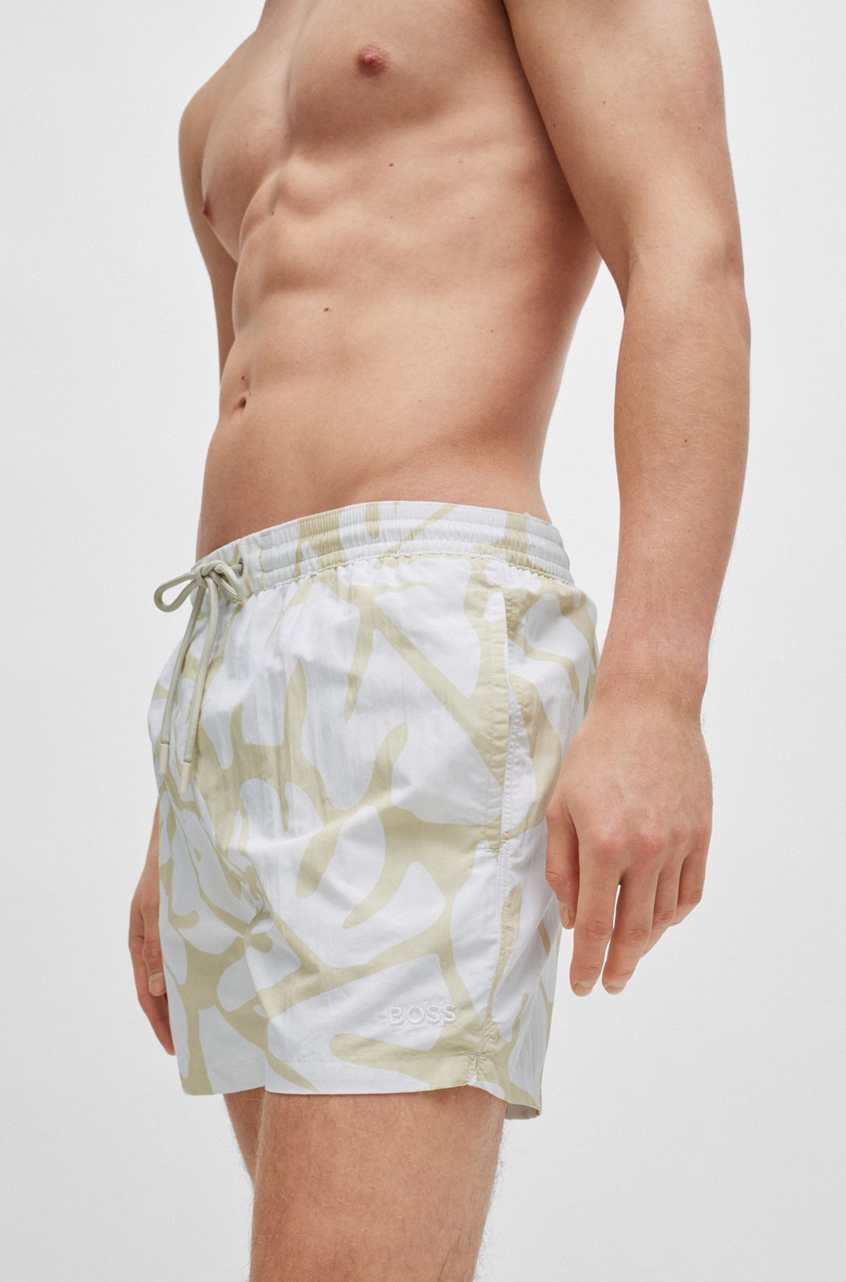 QUICK-DRY SWIM SHORTS WITH SEASONAL PATTERN - 3