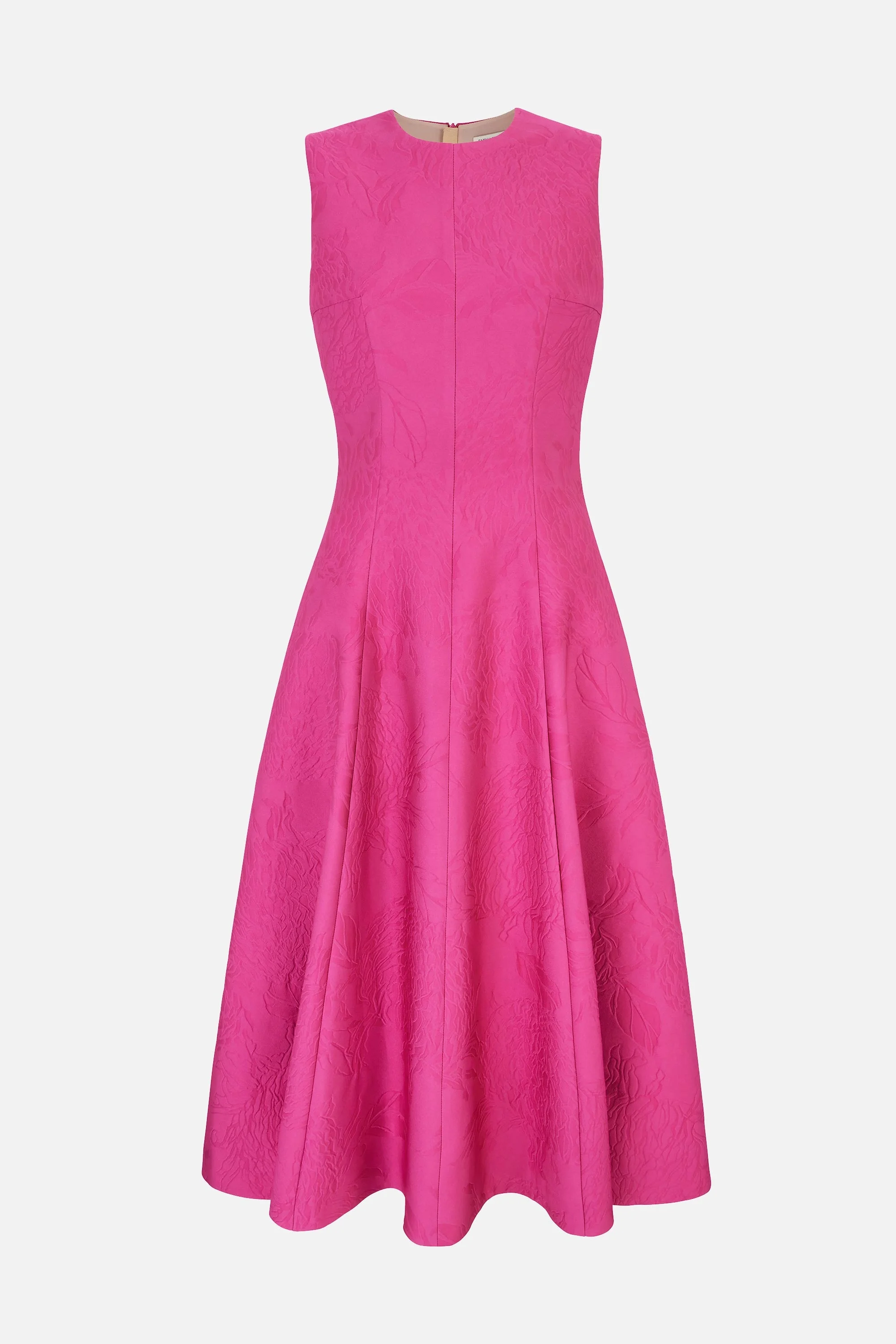 Mara Dress In Hot Pink Embossed Cloque - 1