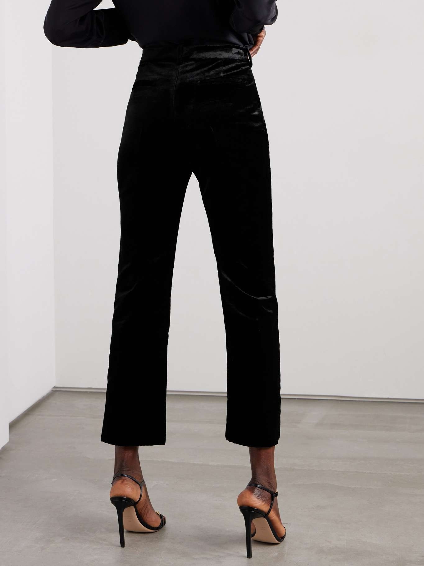 Textured-velvet straight-leg pants - 4