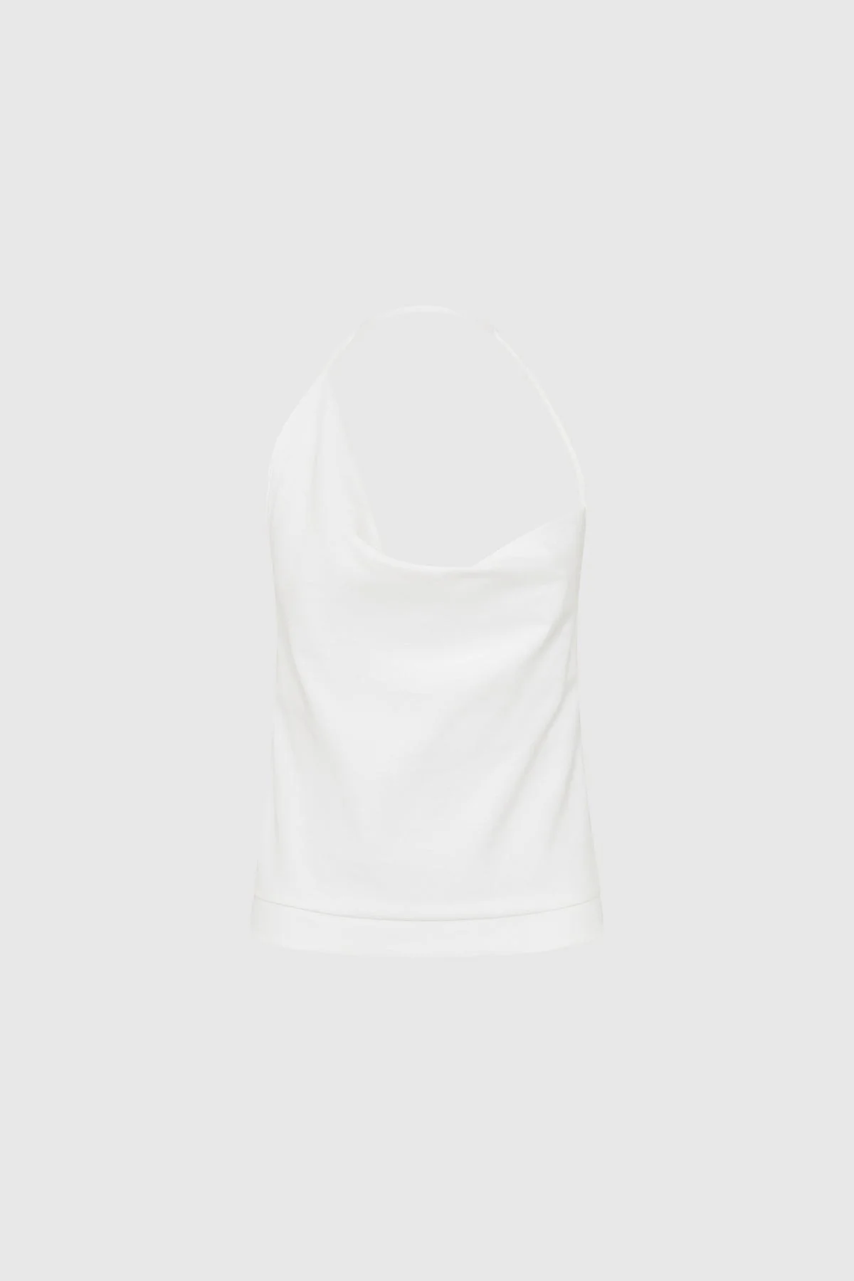 Cotton Jersey Halter Top - Off White - 1