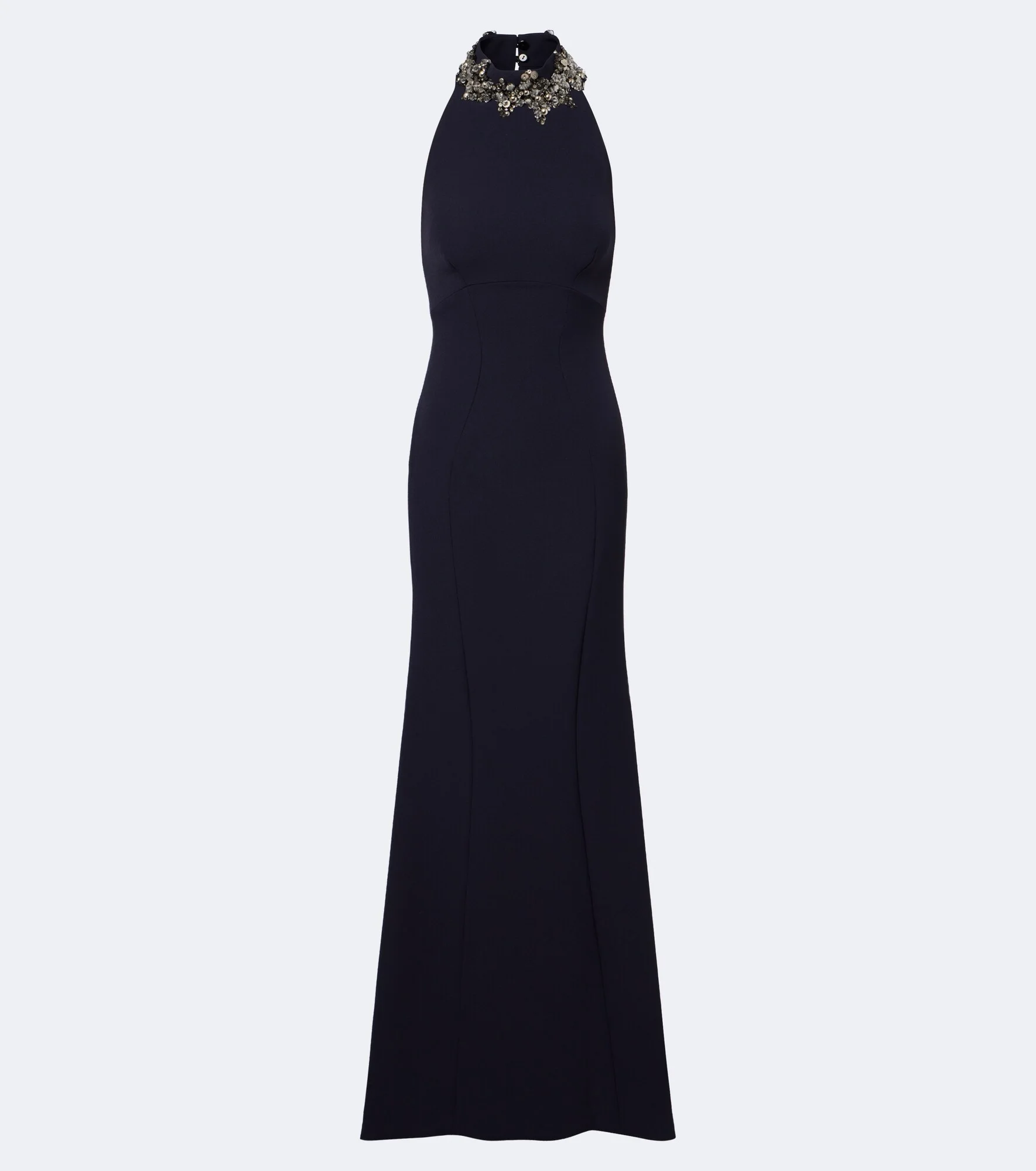 Lark embellished halterneck crêpe gown - 1