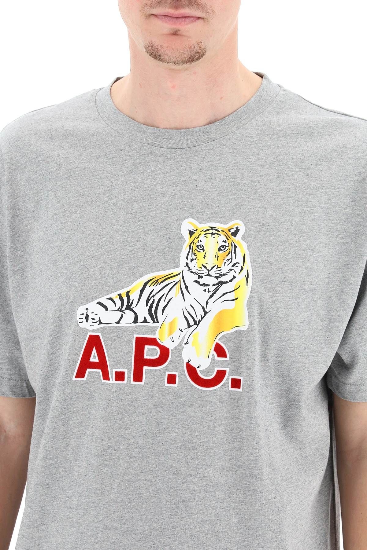 JOHNSON T-SHIRT WITH TIGER PRINT AND FLOCKED LOGO - 5