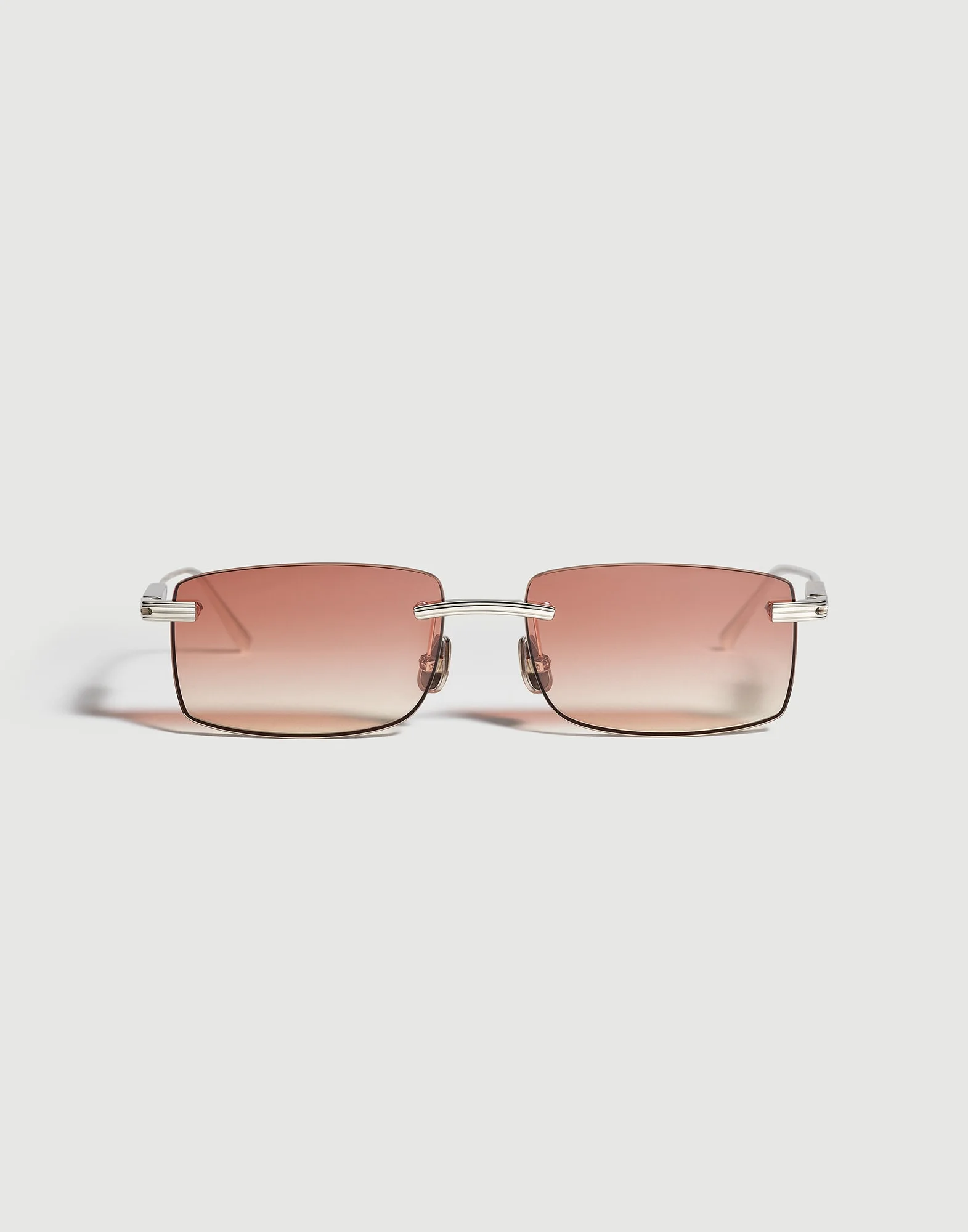 18k white gold-plated titanium aperitif frame with horn inserts and extra blue-light blocking lenses - 1