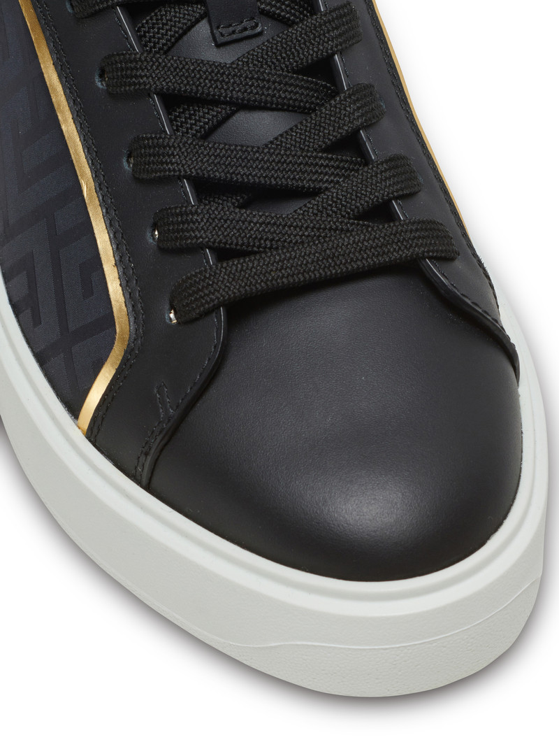 B-Court monogrammed nylon and leather trainers 5