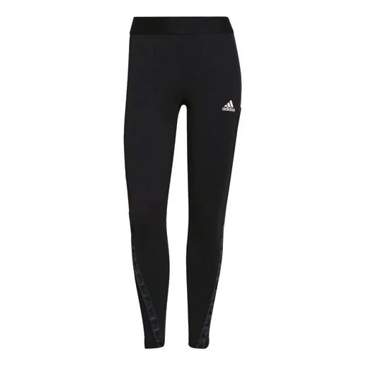 (WMNS) adidas Athleisure Casual Sports Breathable Gym Leggings Black GS1346 - 1
