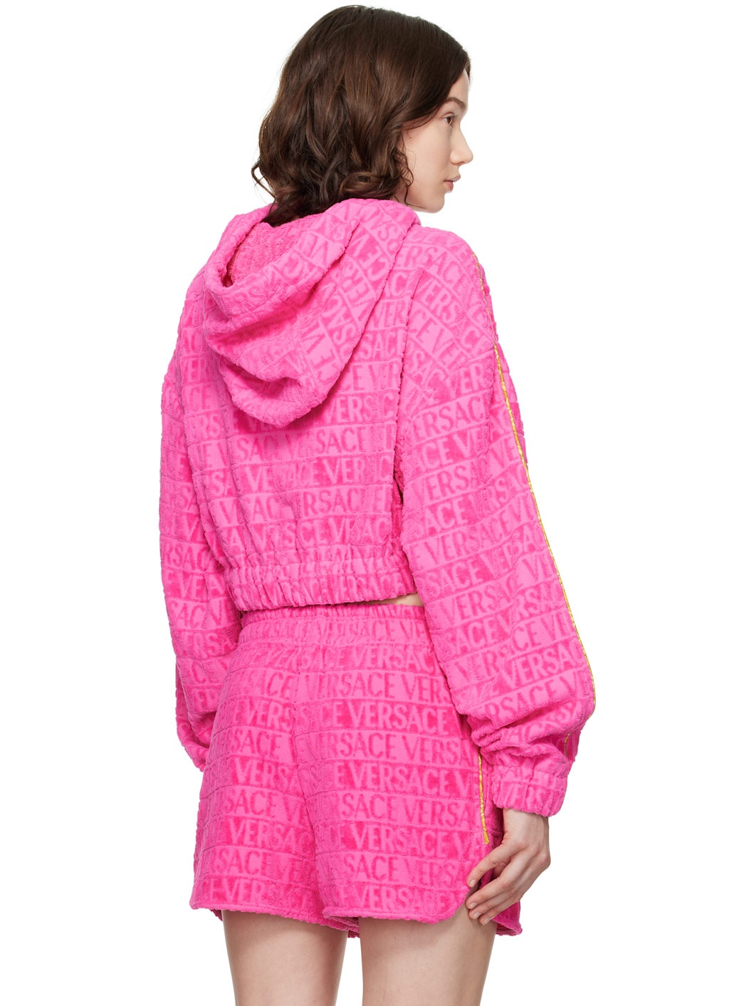 Pink 'I Heart Baroque' Crop Hoodie - 3