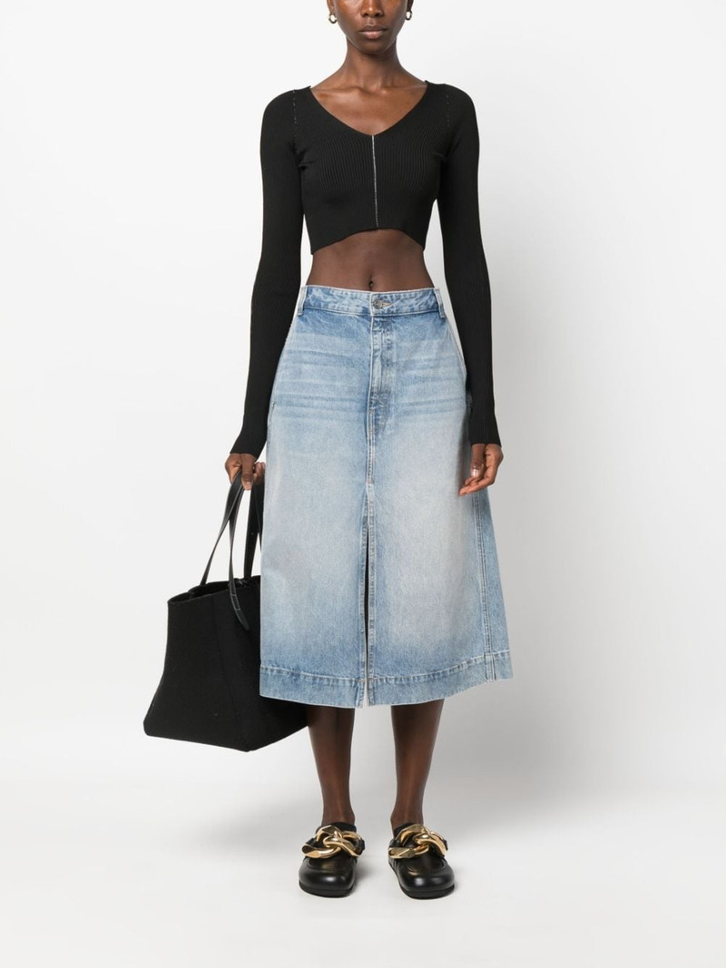 Marni v-neck ribbed-knit crop top outlook
