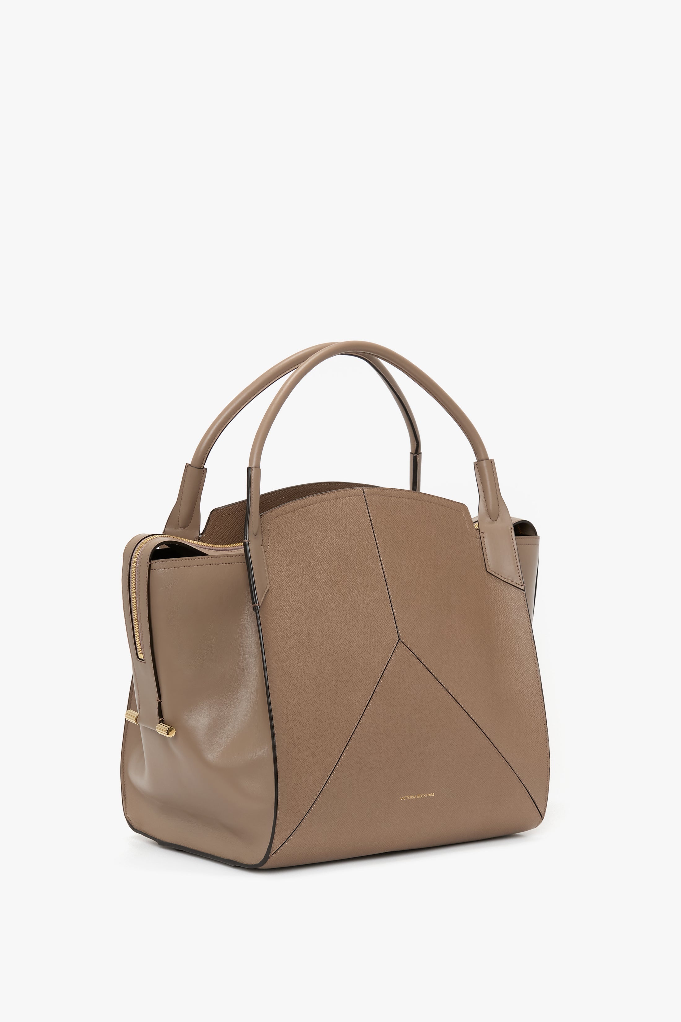 Victoria Bag In Dove Grey Grained Leather - 4