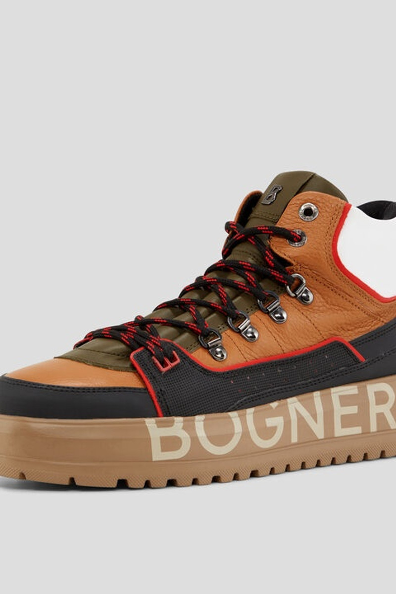 Antwerp High-top sneakers in Camel/Olive green 4