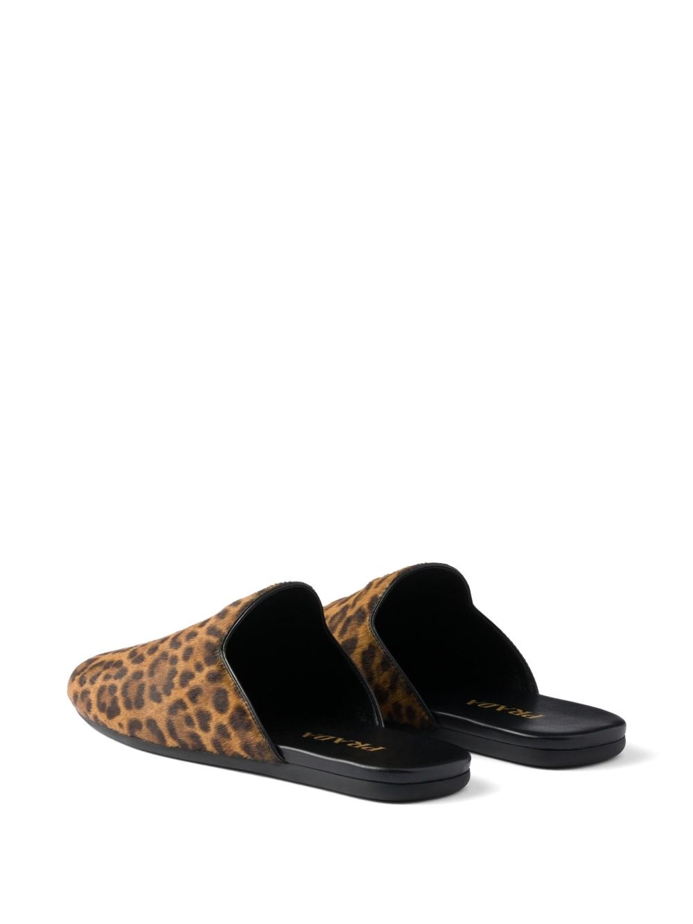 leopard-print leather mules - 3