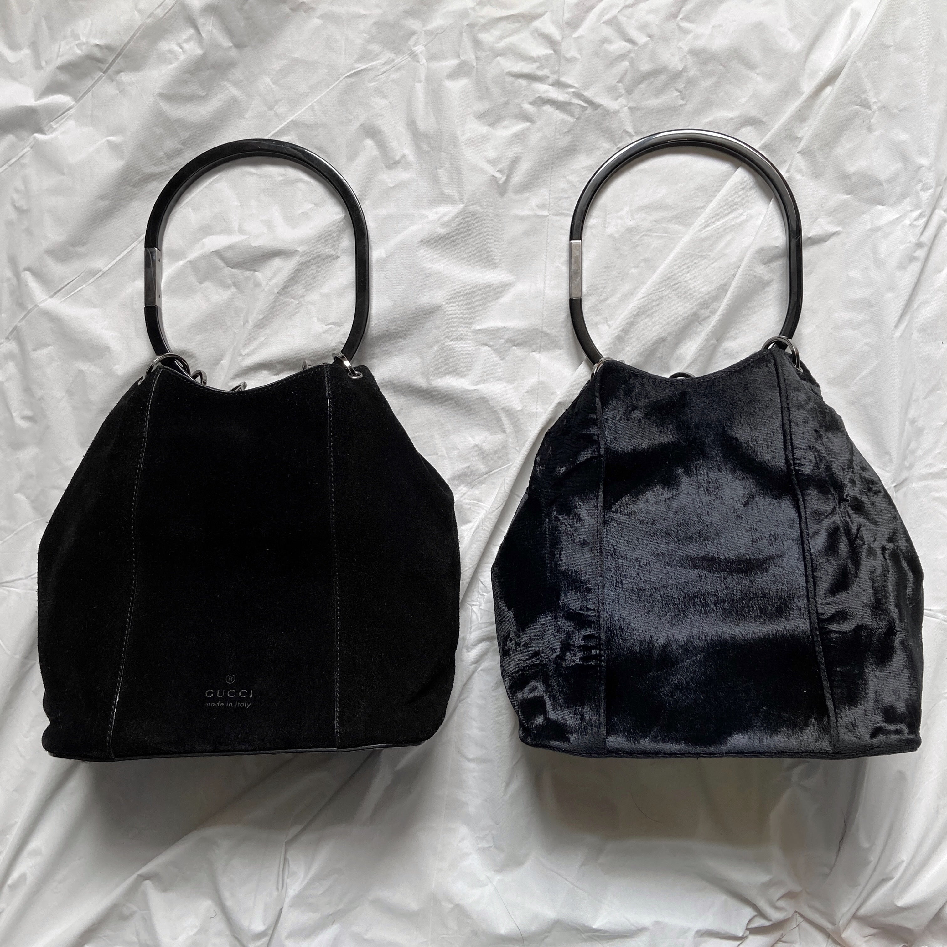 Gucci Fall 1999 Tom Ford  black velvet acrylic ring bucket handbag - 6