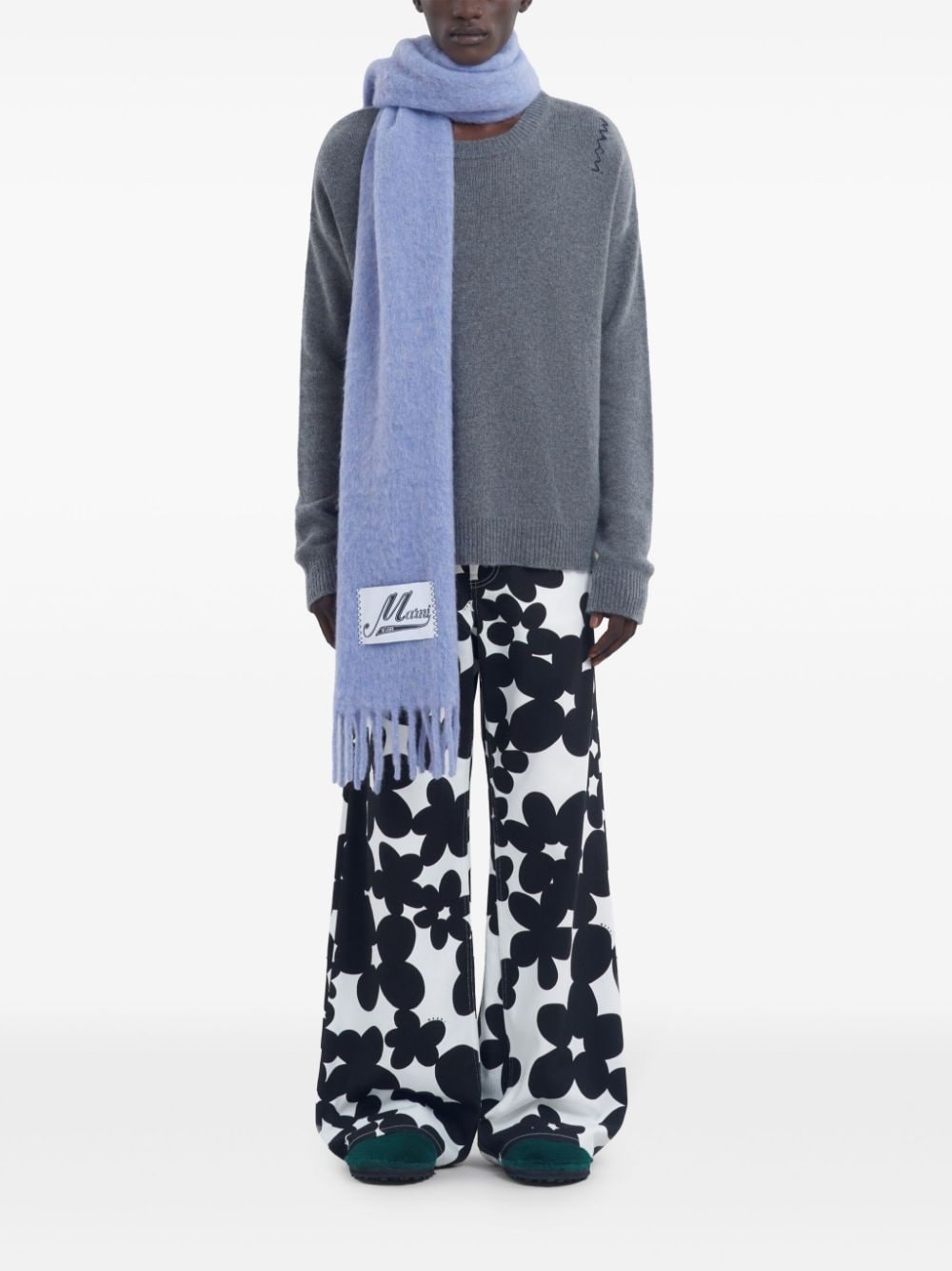 logo-appliqué scarf - 4
