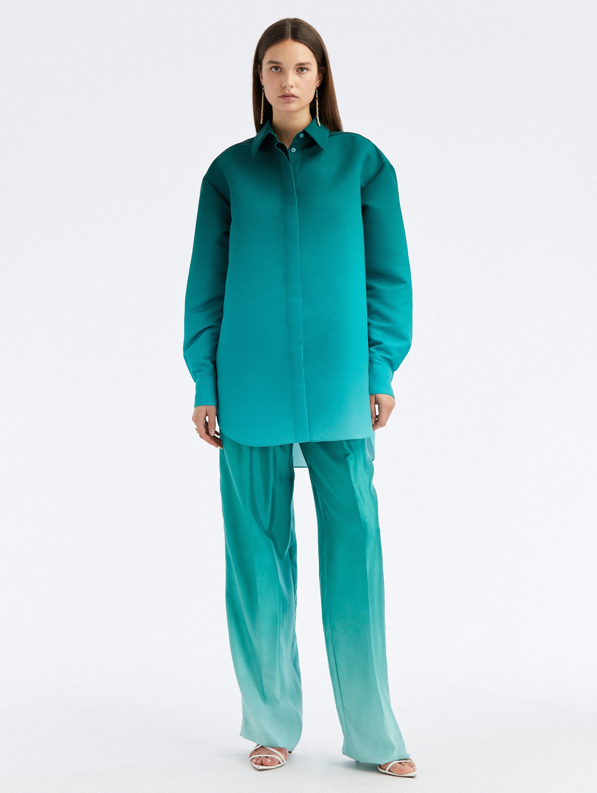 OMBRE OVERSIZED COTTON BLOUSE - 2