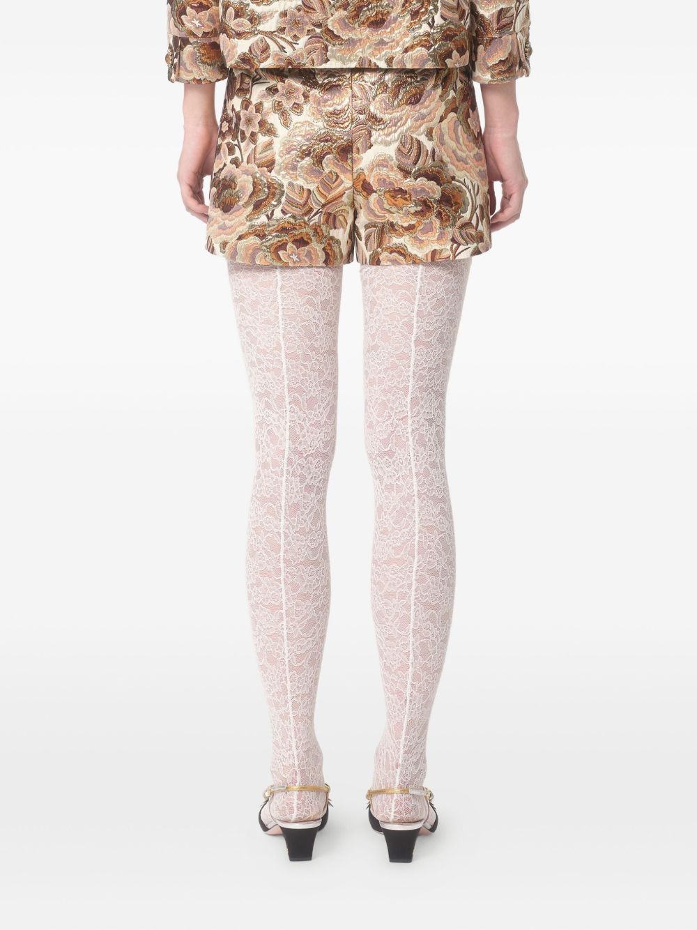 floral-jacquard shorts - 4