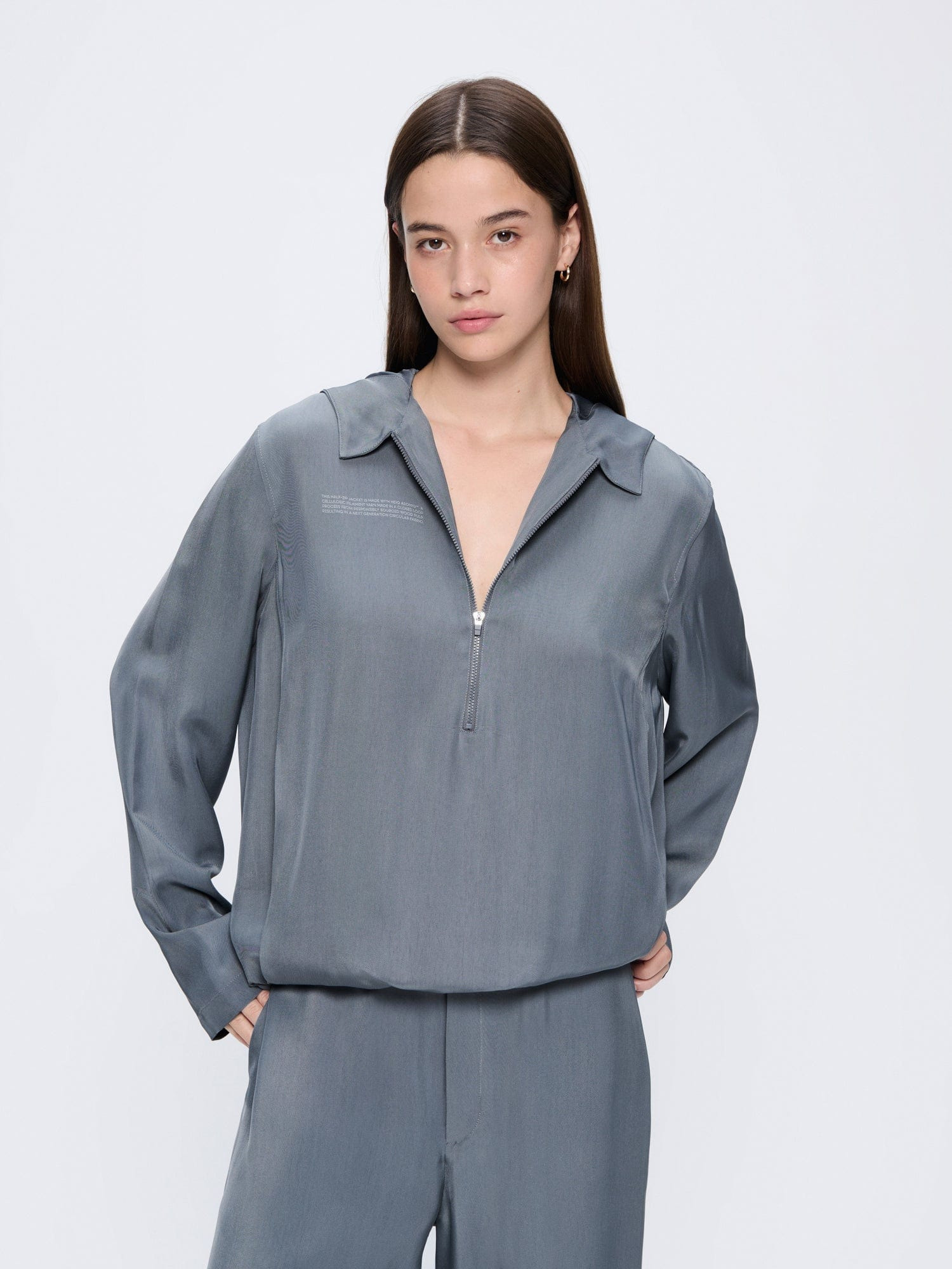 Womens AeoniQ™ Half-Zip Overtop - Atmosphere Gray - 2