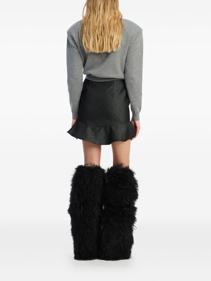 ruffle-denim mini skirt 3