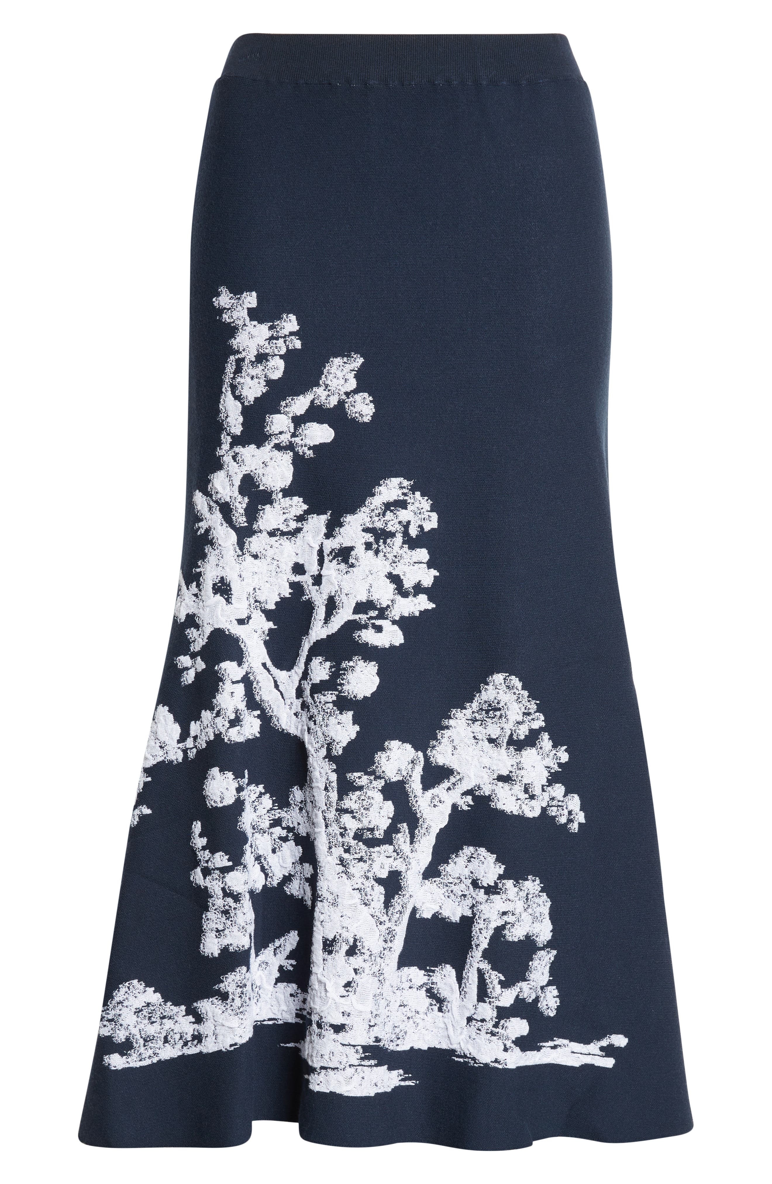 Erdem Etching Jacquard A-Line Knit Midi Skirt in Cyanotype Etching Navy at Nordstrom - 6