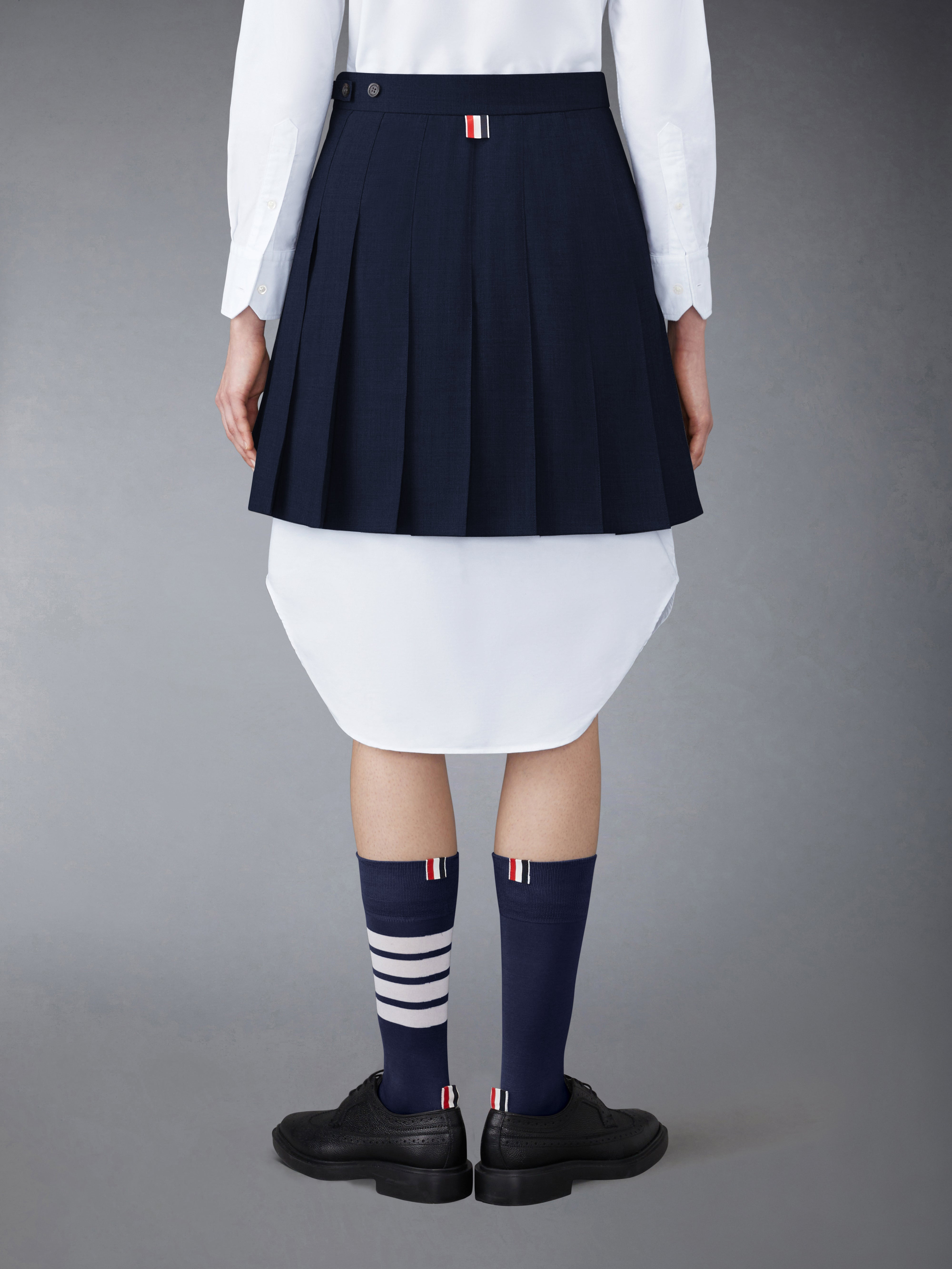 dropped back mini pleated skirt - 3