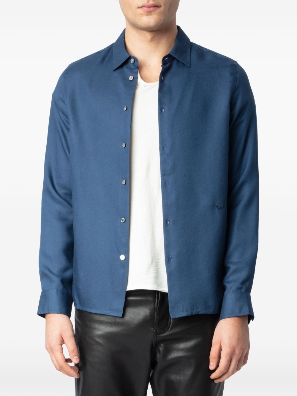 logo-embroidered shirt - 4