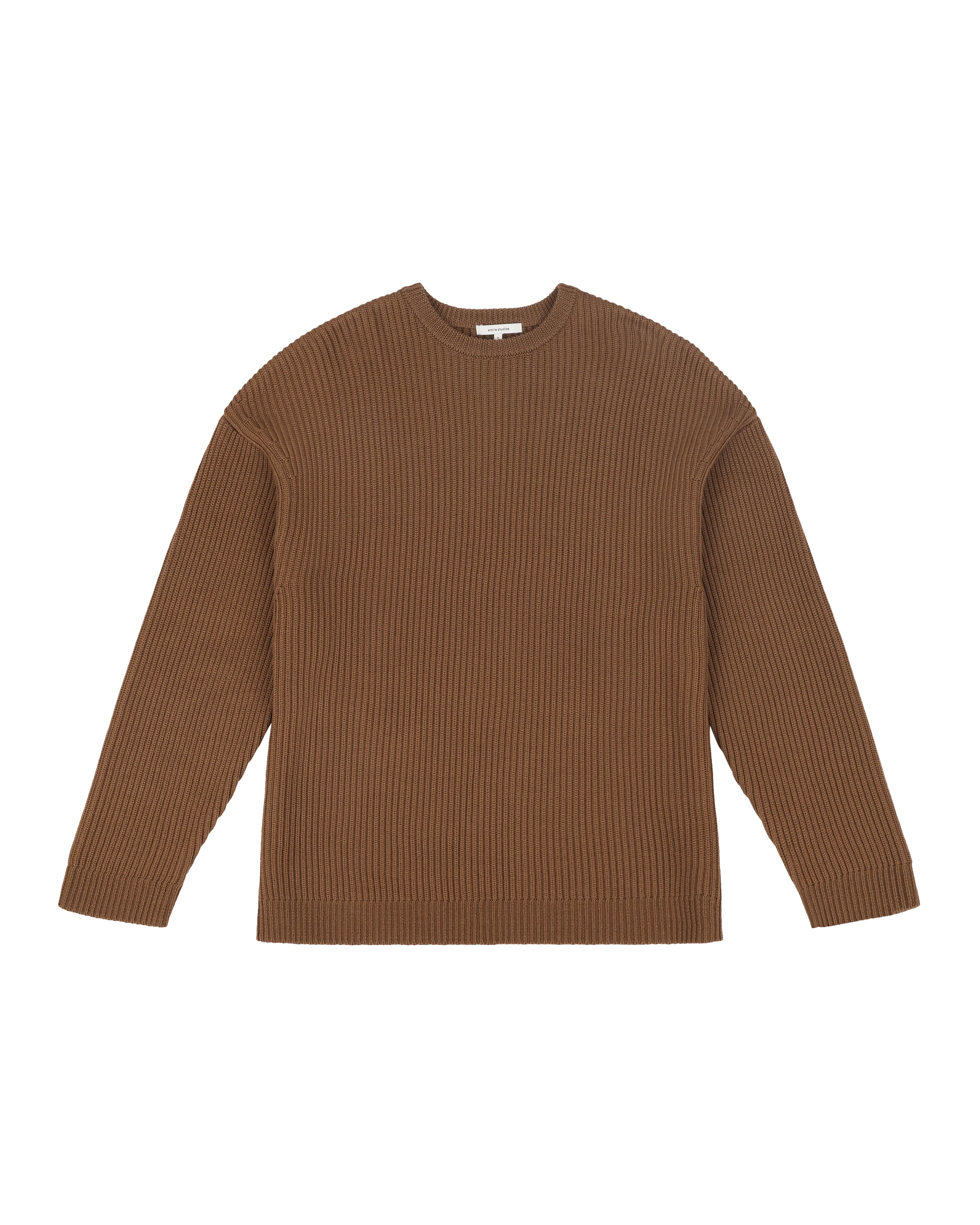 OVERSIZE KNIT CREWNECK TOBACCO - 3