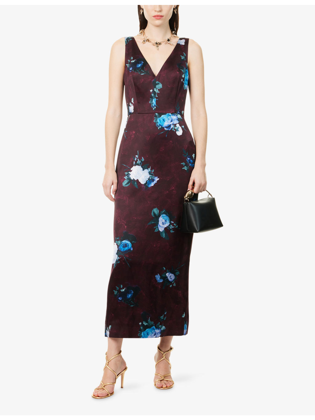 Floral Sleeveless Woven Midi Dress - 2