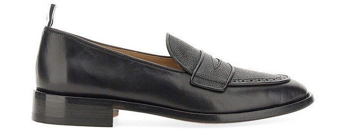 【THOM BROWNE】 Varsity Penny Loafer Espadrille Vitello Calf Leather Varsity Penny Loafer | Thom Browne