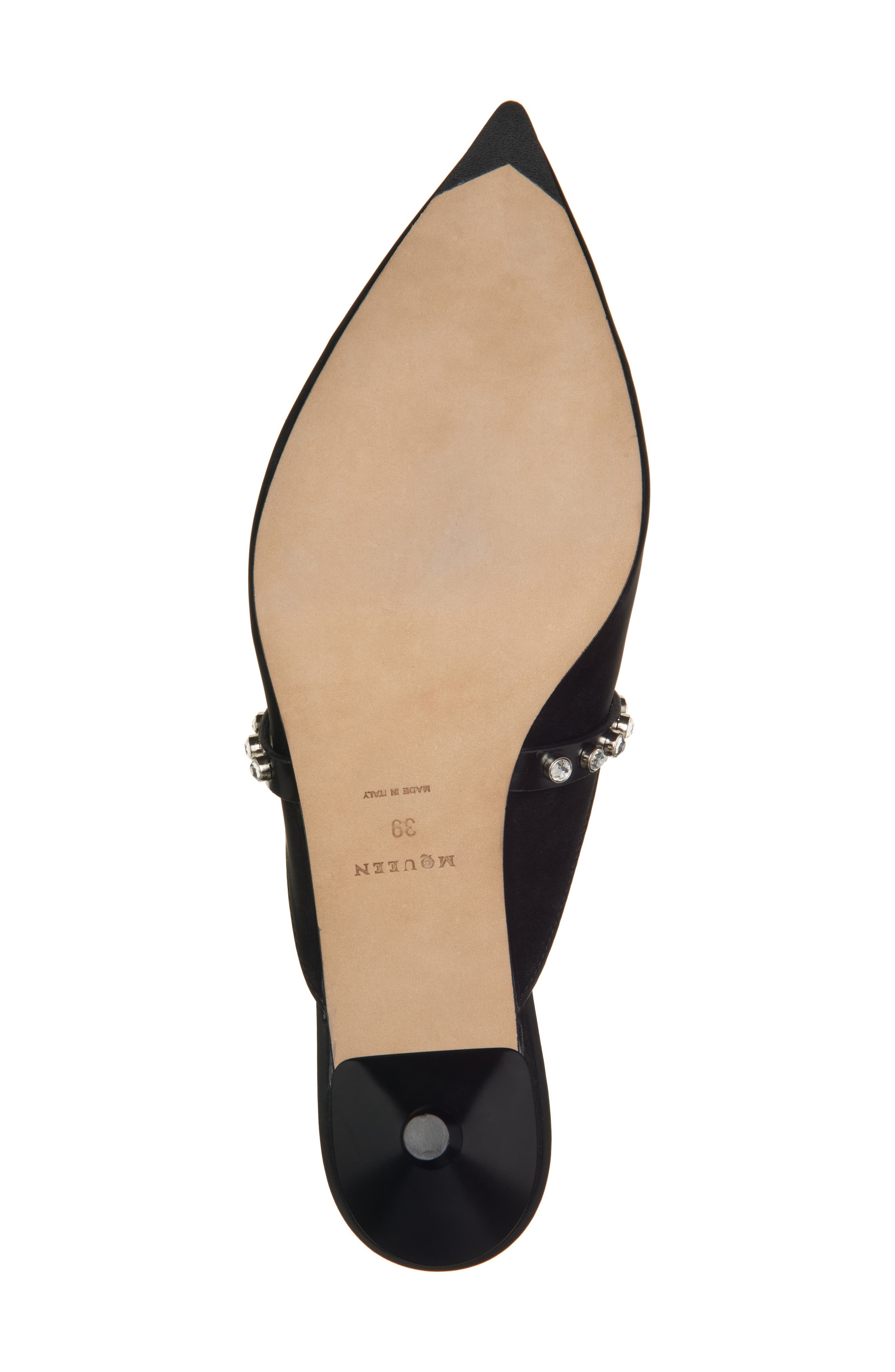 McQueen Stud Pointed Toe Mary Jane Mule in Black/Black/Silver at Nordstrom - 6