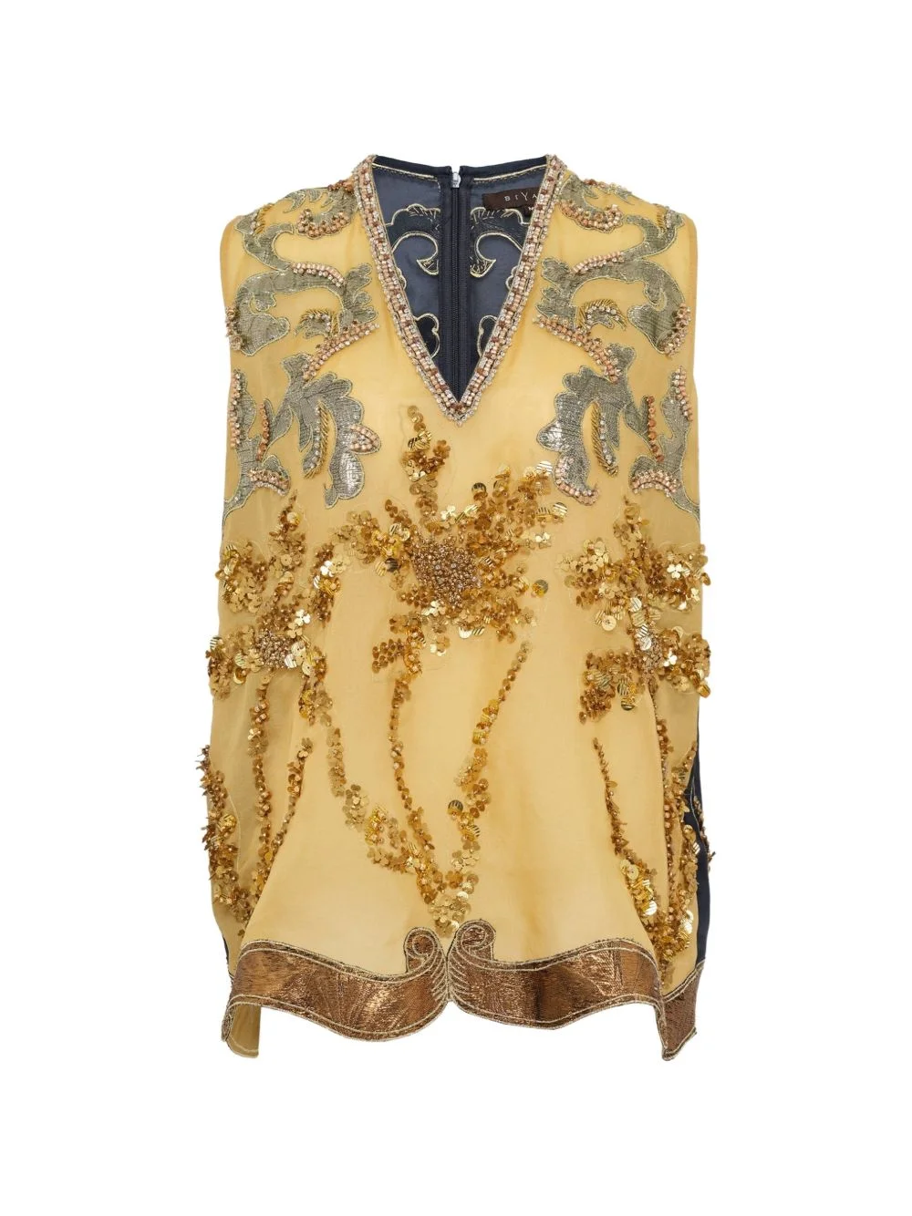 sequinned organza top - 1