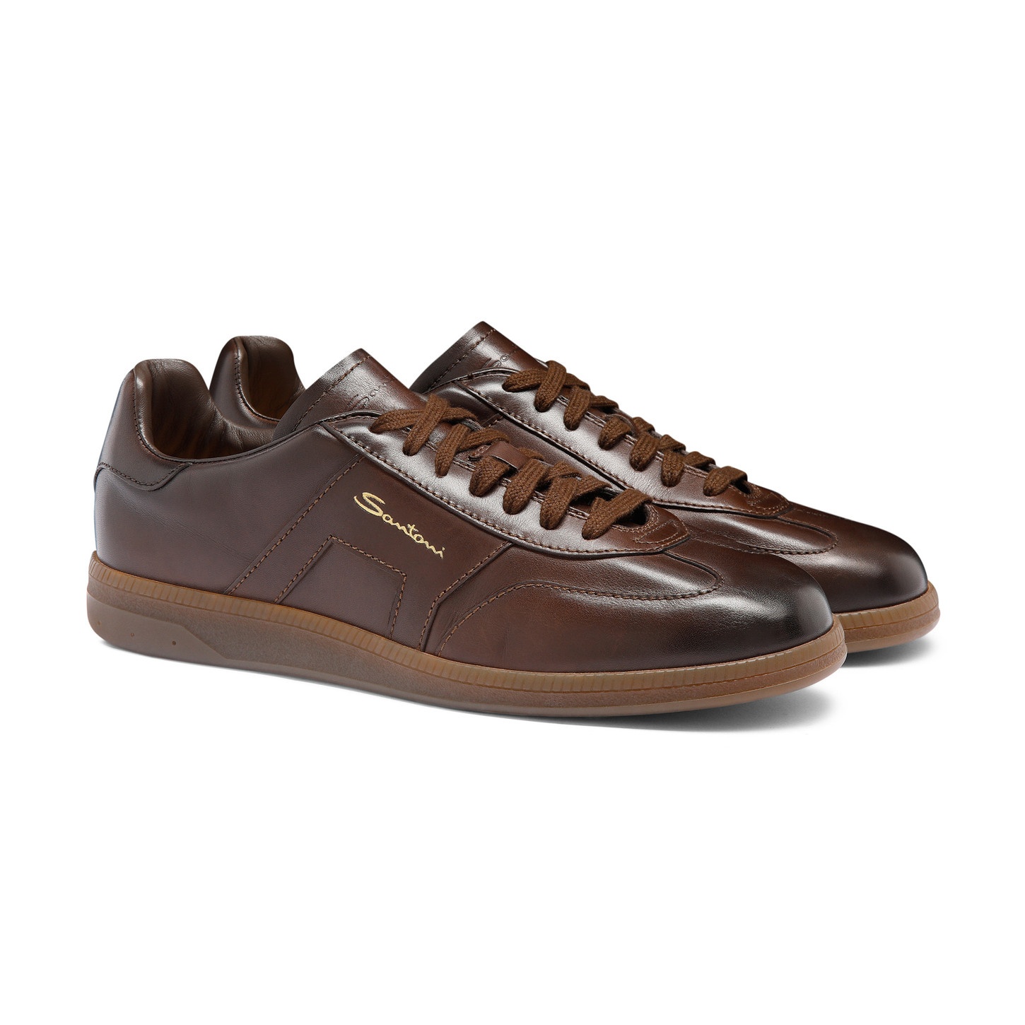 Men's dark brown leather DBS Oly sneaker - 3