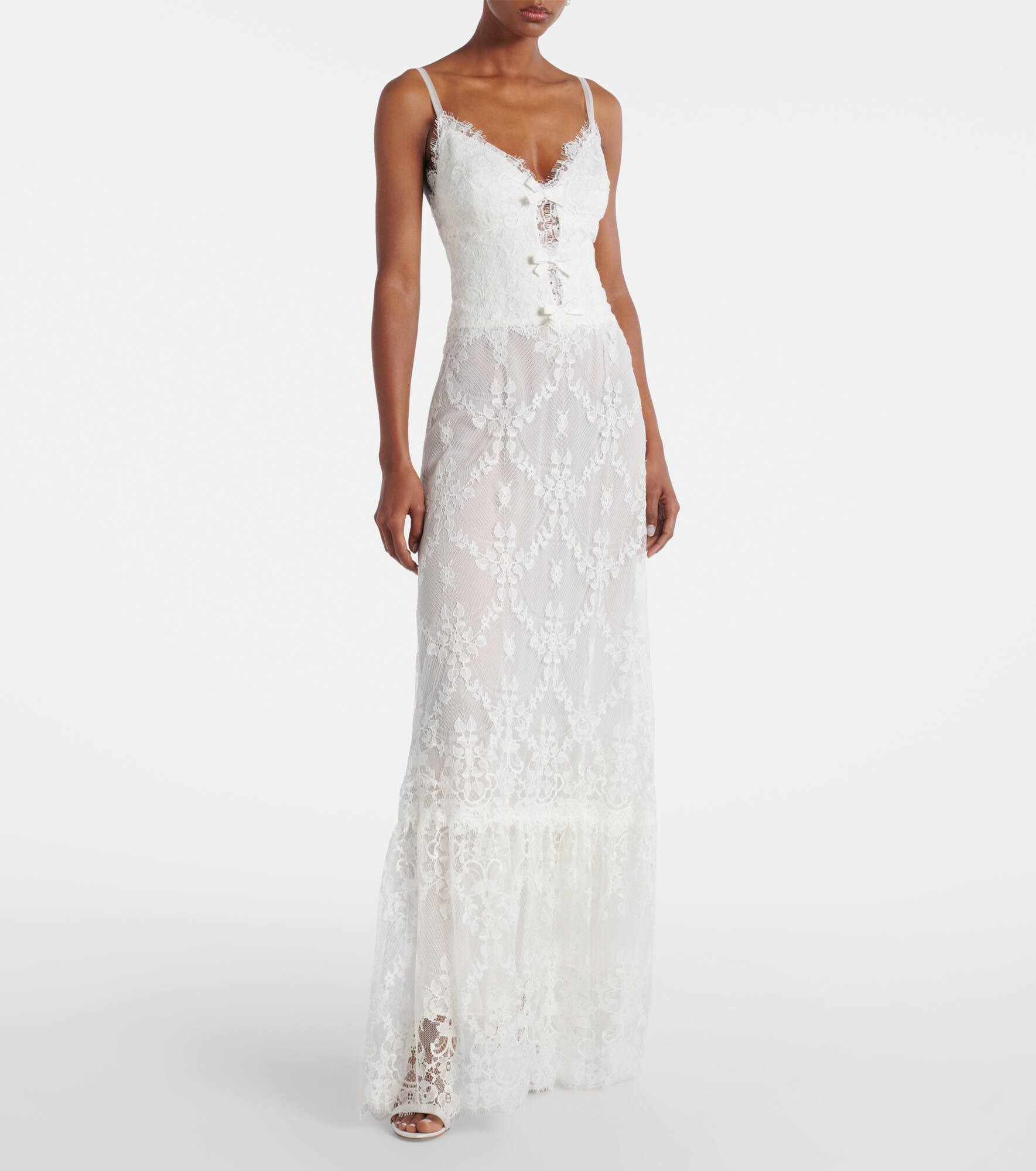 Bridal embroidered cotton-blend maxi dress - 2