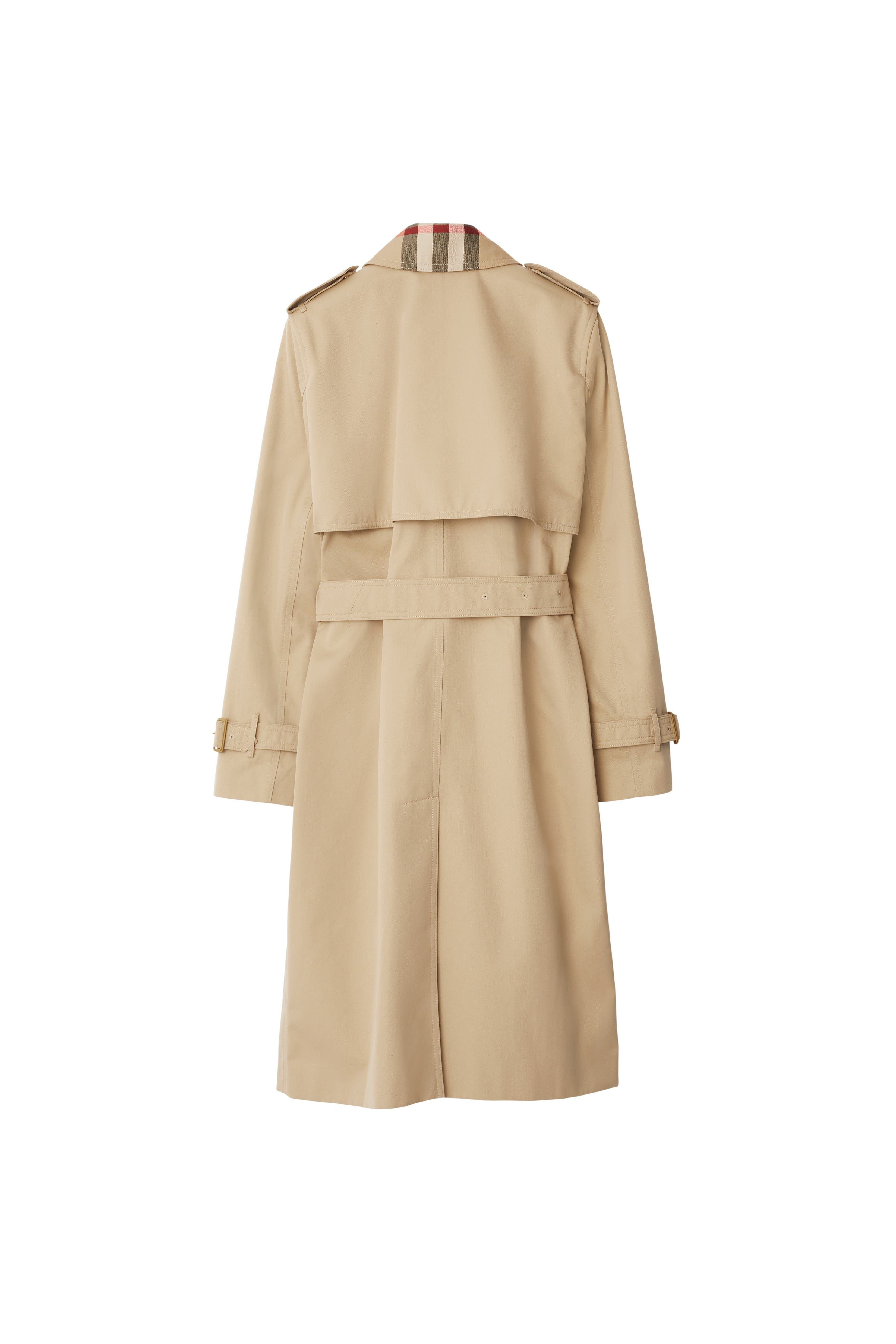 burberry Long Check Collar Gabardine Trench Coat in Honey at Nordstrom - 5