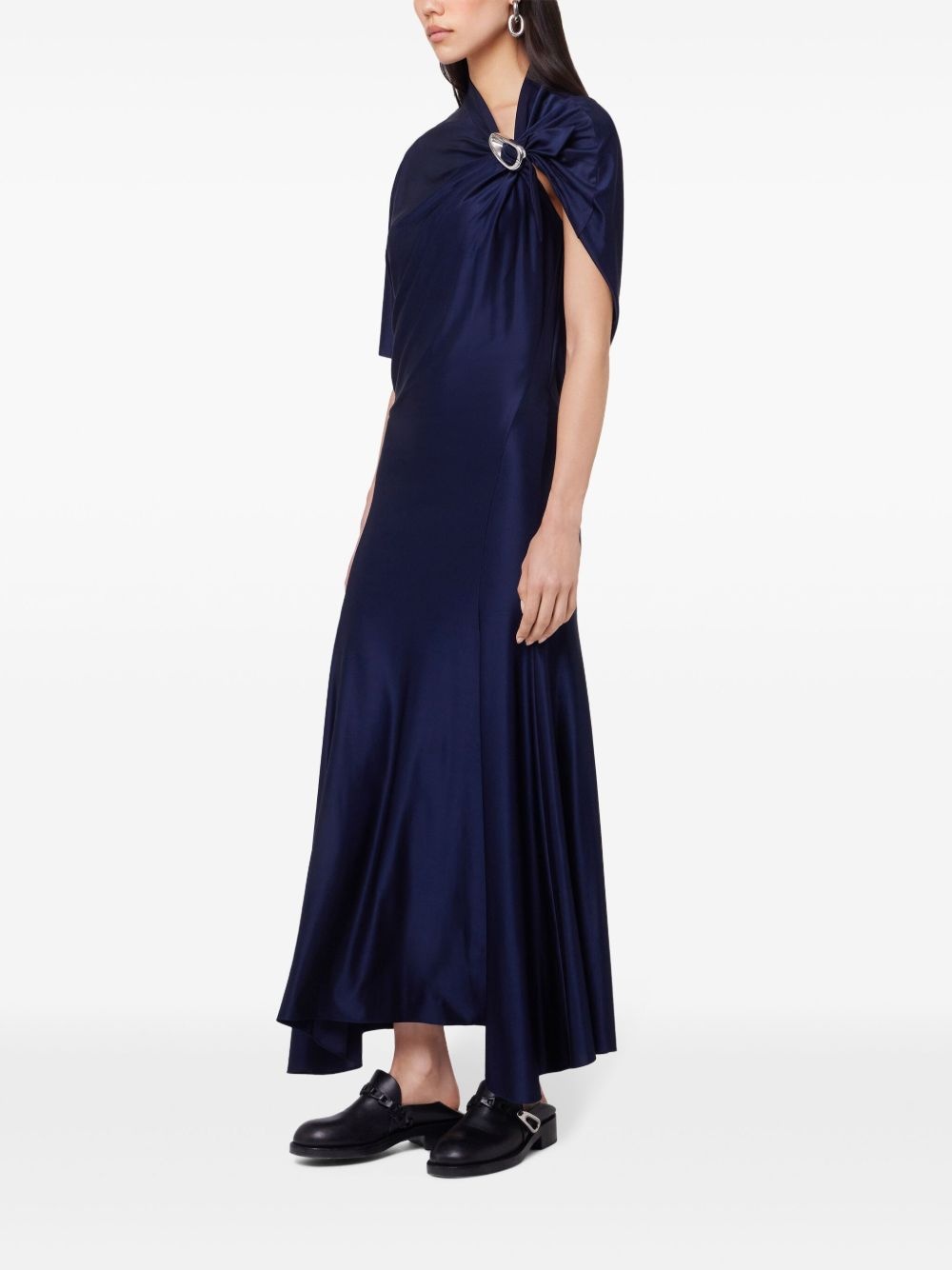 draped midi dress - 3