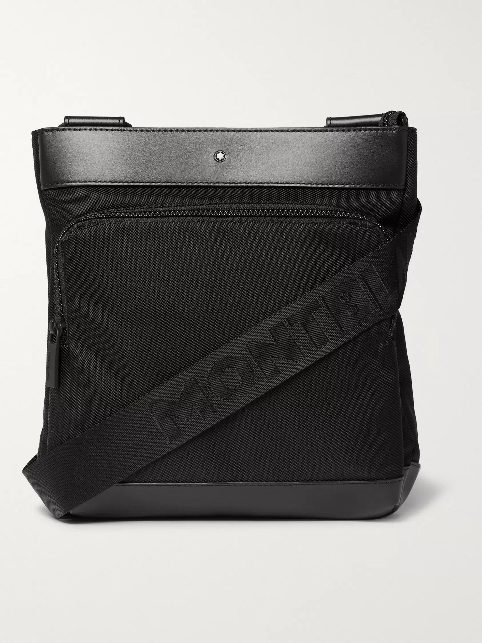 Nightflight Leather-Trimmed Nylon Messenger Bag - 1