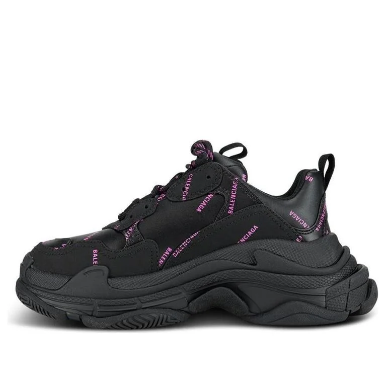 (WMNS) Balenciaga Triple S Sneaker 'All Over Logo - Black Pink' 524039W2FA11050 - 1