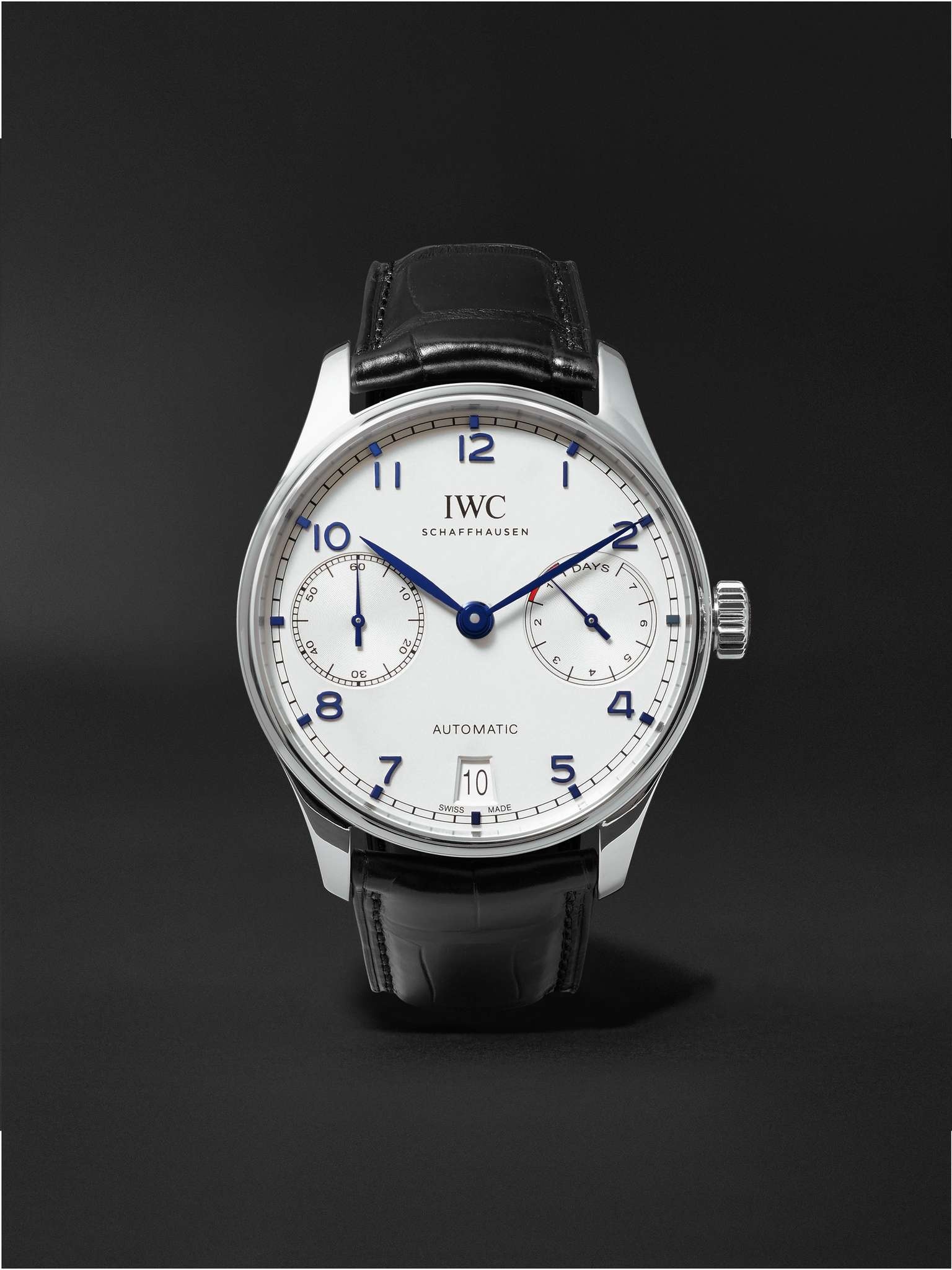 Portugieser Automatic 42.3mm Stainless Steel and Alligator Watch, Ref. No. IW500705 - 1