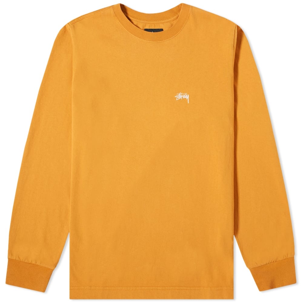 Stussy Long Sleeve Stock Logo Crew Tee - 1