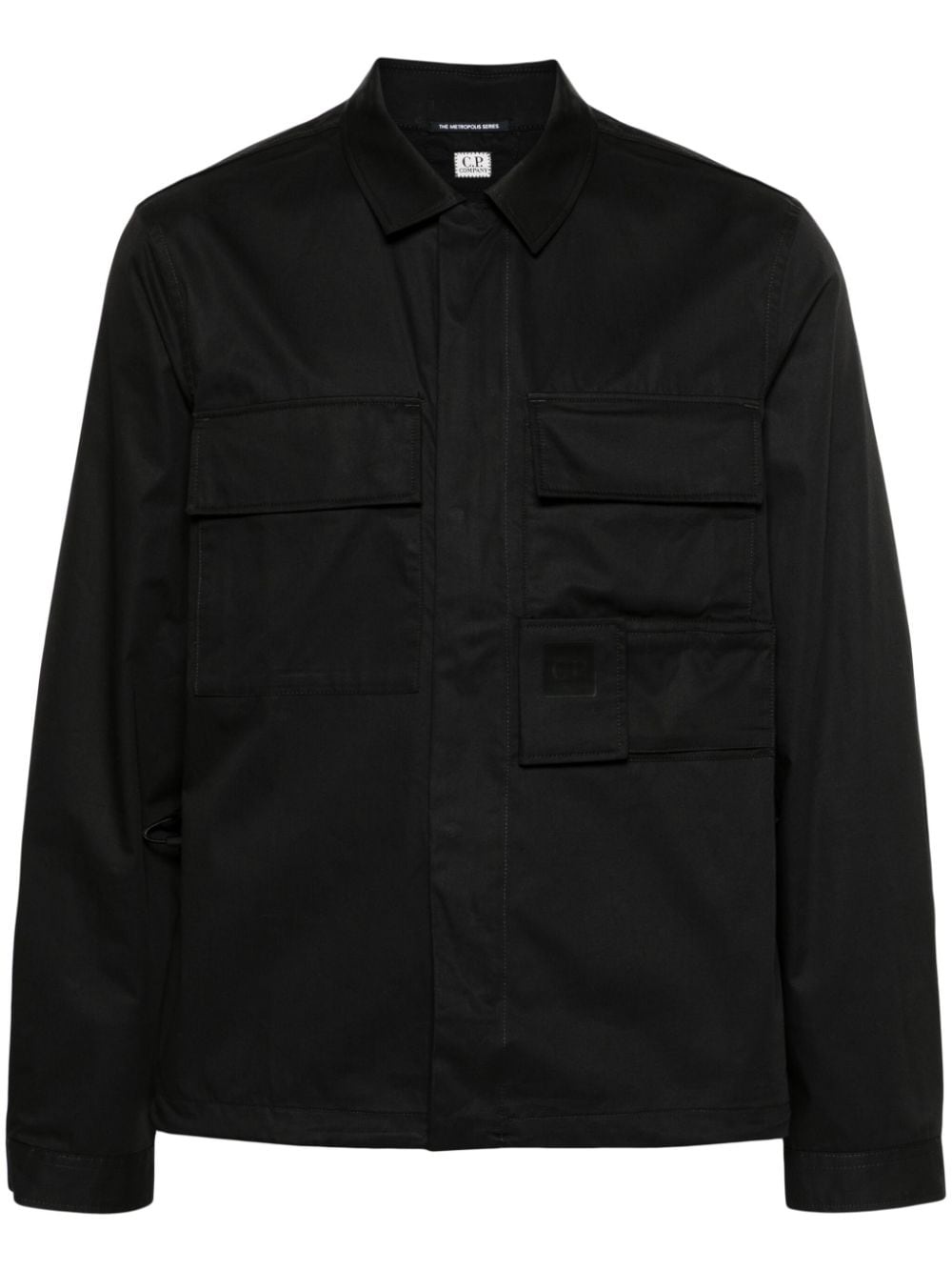 zip-up cotton shirt jacket - 1