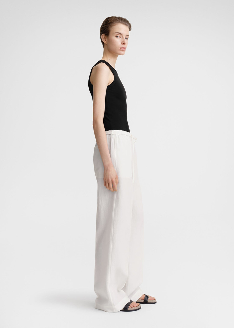 Fluid drawstring trousers off-white 3