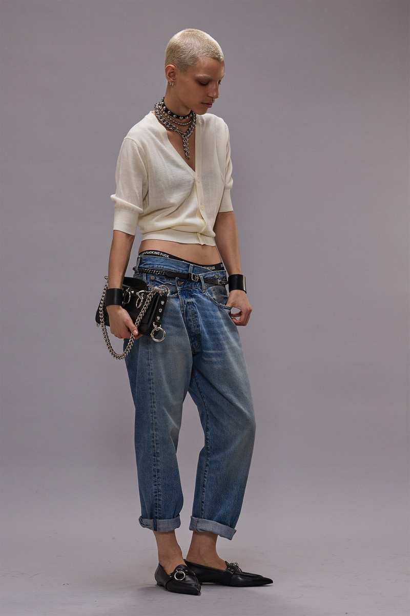 R13 ELBOW SLEEVE SPLIT HEM CARDIGAN outlook