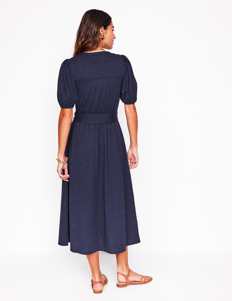 Sofia Trim Jersey Midi Dress-Navy 4