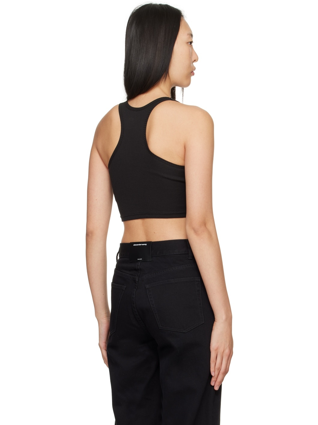 Black Cropped Tank Top - 3