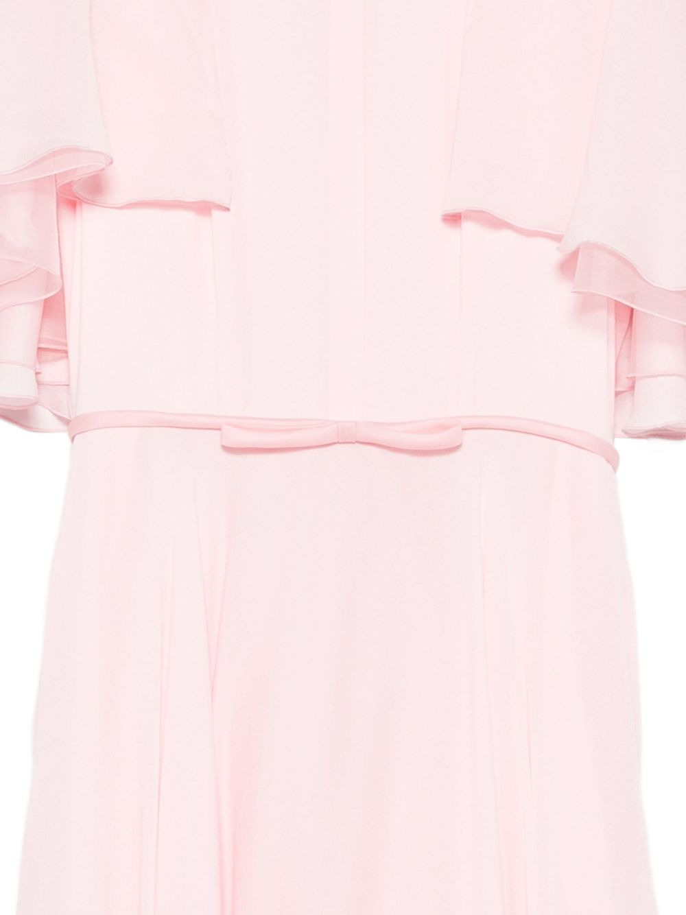 bow-detailed cape-sleeve dress - 3