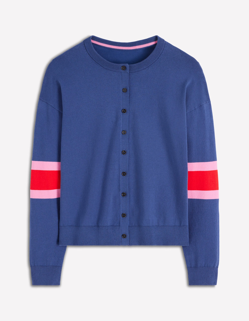 Lara Relaxed Cotton Cardigan-Denim Blue 6