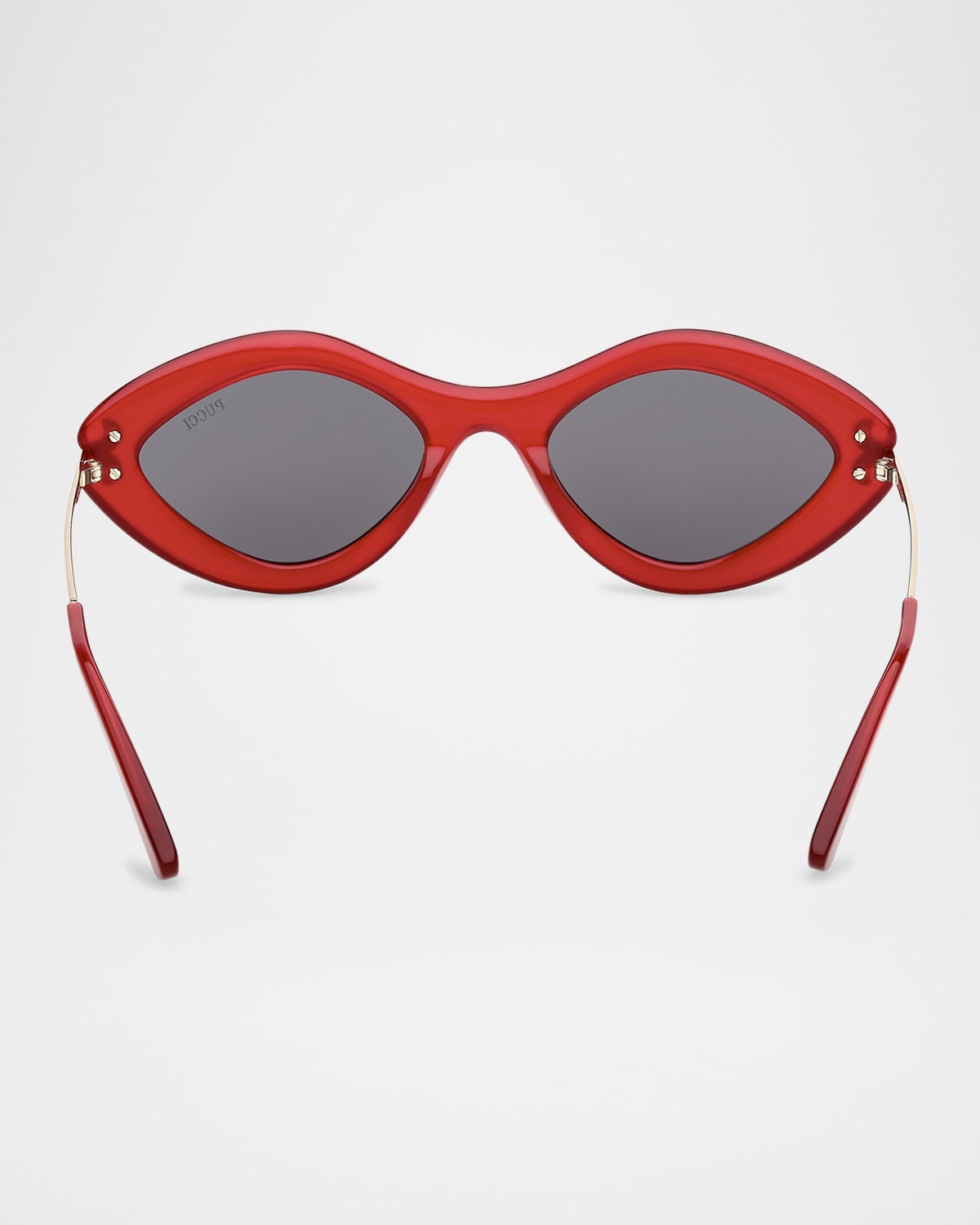 Logo Acetate & Metal Oval Sunglasses - 5