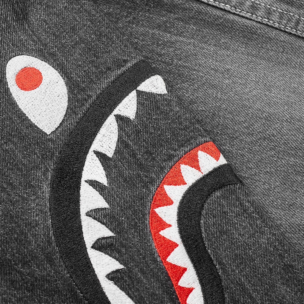 A Bathing Ape Shark Embroidery Denim Jacket - 4