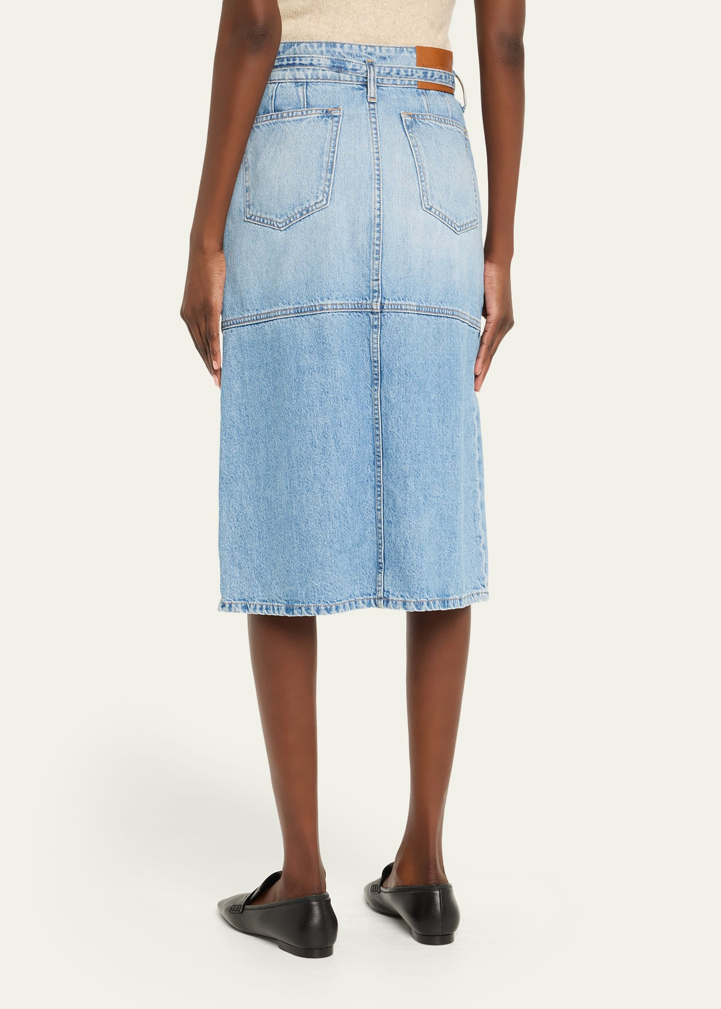 Cecilia Belted Denim Midi Skirt - 3