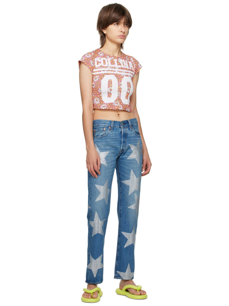 Collina Strada Blue Levi's Edition Rhinestone Star Jeans outlook