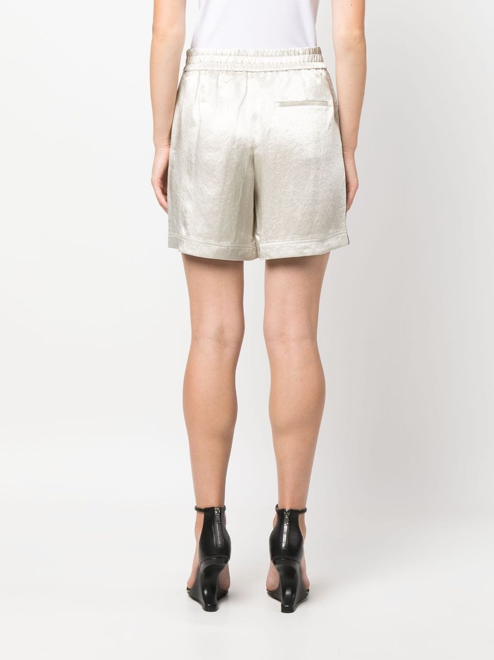 satin-finish cotton shorts - 4